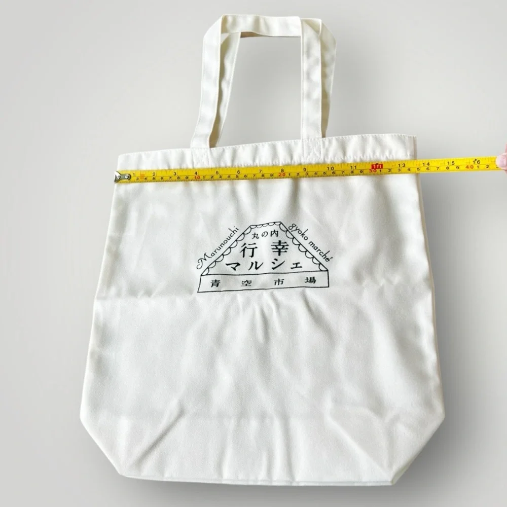 Japanese Market Shopping Cotton Canvas White Tote Bag Eco-Friendly Bag New - Picture 3 of 10